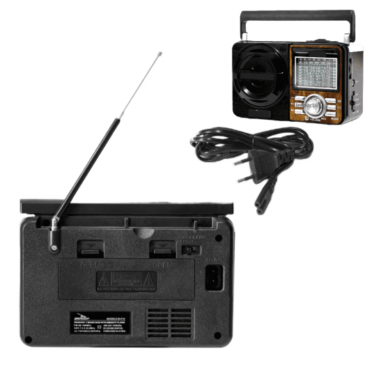 Rádio Retrô Vintage Portátil A Pilha E Tomada Am Fm Sw Pendrive Com Sd Usb