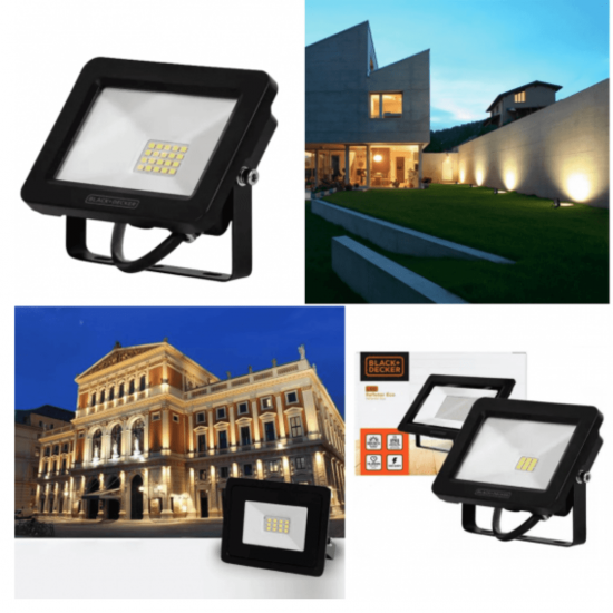Refletor Led 10w/20w/30w/50w/ Bivolt Prova D'água black + decker