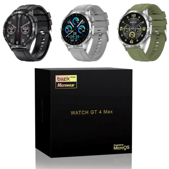Relógio Inteligente NFC GT4 MAX AMOLED Freqüência Cardíaca Bluetooth SmartWatch