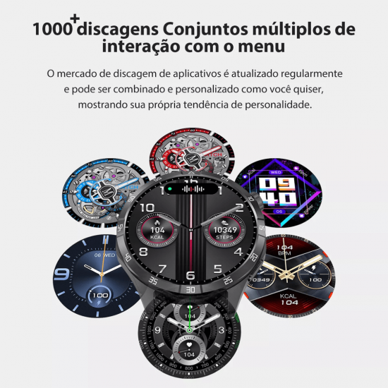 Relógio Inteligente NFC GT4 MAX AMOLED Freqüência Cardíaca Bluetooth SmartWatch