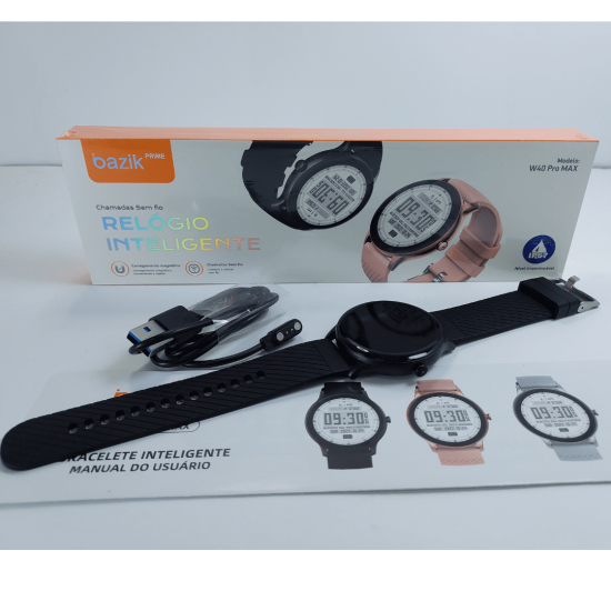 relógio inteligente smartwatch redondo W40 PRO MAX IP67 Nfc