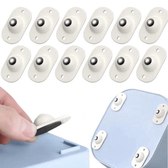 Rodízios Adesivos Do Rolamento De Esferas , Rodas De Móveis De Aço Inoxidável 12pcs Rolos Fáceis De Instalar