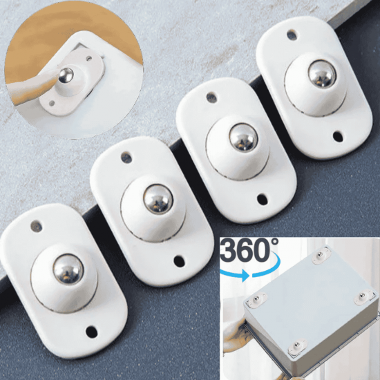 Rodízios Adesivos Do Rolamento De Esferas , Rodas De Móveis De Aço Inoxidável 8 pcs Rolos Fáceis De Instalar
