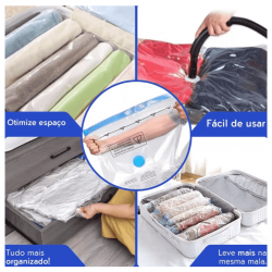 Saco a Vácuo Para Roupa Viagem Mala Edredon Organizador de Guarda Roupa