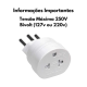 SL6001 ADAPTADOR UNIVERSAL 2P T TENSAO MAXIMA 250V E CORRENTE 10A DE USO DOMESTICO