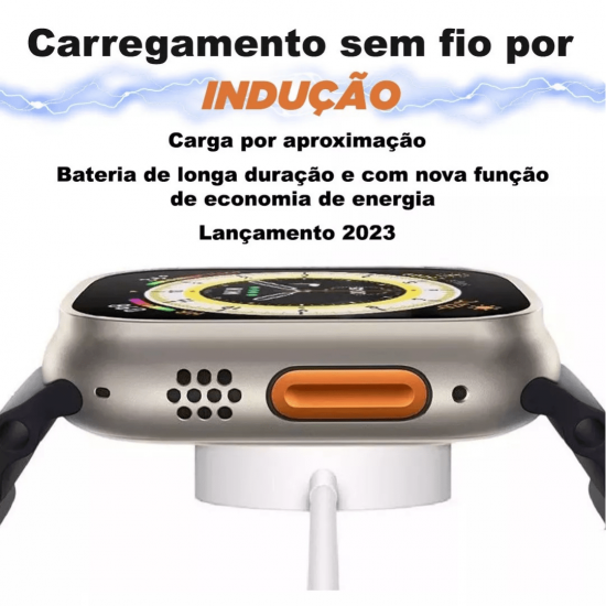 Smartwatch  W68+Ultra Smart Watch Series 8 NFC Calculadora Cardíaca Monitoramento Da Frequência Relógio Inteligente
