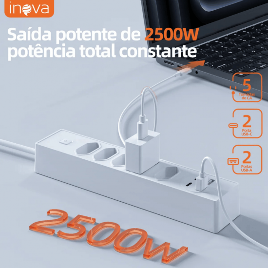 Inova 2m Régua Filtro de Linha Filtro de linha com protetor contra curtos (DPS) 110/220V
