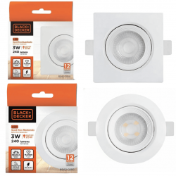 SPOT LED ECO B+D REDONDO E QUADRADO 3W 3000K/6500K 100-240V
