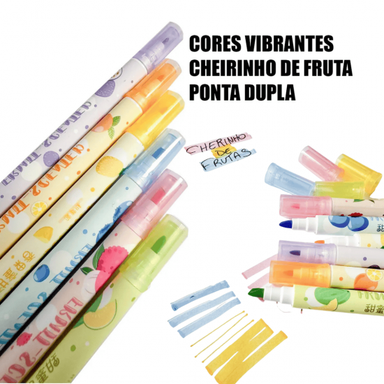 STA-13277 CONJUTO DE CANETA HIDROGRAFICA 6 CORES PONTA DUPLA