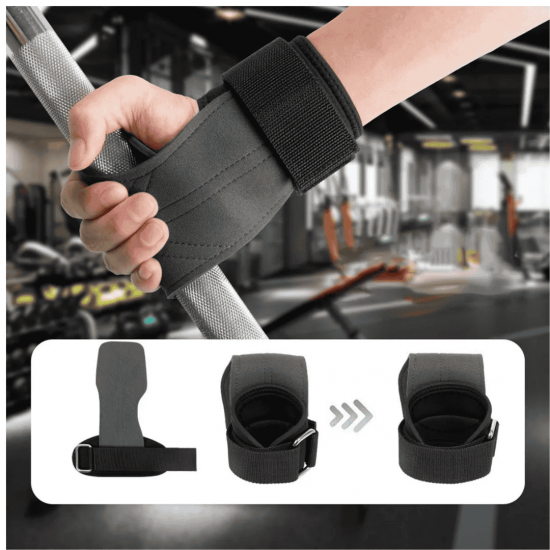 Strap Halter Hook Luva Par de Strap Tala Larga munhequeira de fixação A NOG