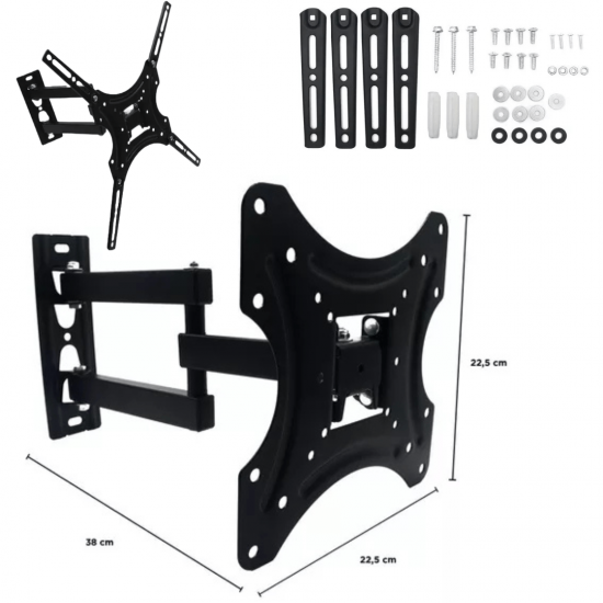 Suporte Tv Tri Articulado Lcd Led Plasma 32 A 55 Pol para parede 32 40 42 43 47 50 52 55 polegada