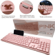 Teclado Multimídia USB Pink Feminino Smart Suporte