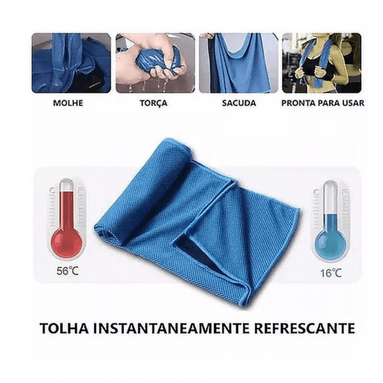 Toalha Microfibra Grande Refrescante Secagem Rápida Gelada Fit Esporte Academia Alta Absorção