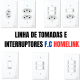 Tomada Interruptor 10A/20A linha Homelink F.C. tomadas simples 10A tomada 20A interruptor simples
