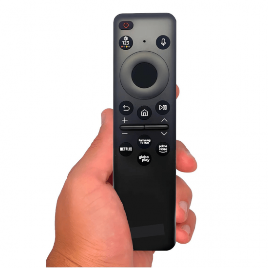 Controle Remoto recarregável compatível com Samsung Smart Tv 4k Au, com comando de voz