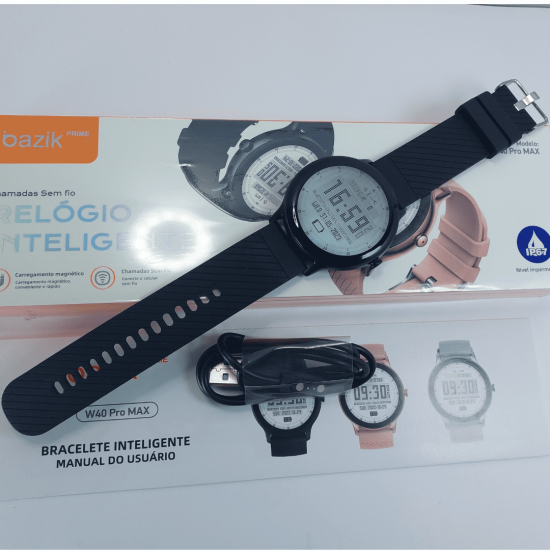 relógio inteligente smartwatch redondo W40 PRO MAX IP67 Nfc